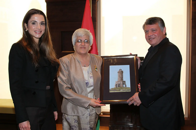 Mayor of Blackburn with Darwen, Cllr Karimeh Foster with King Abdullah II of Jordan