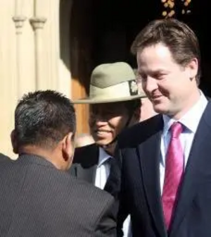 Lib Dem Leader Nick Clegg with ex Gurkhas