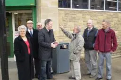 Lib Dem PPC for Rossendale & Darwen - Dale Mulgrew outside Darwen Market