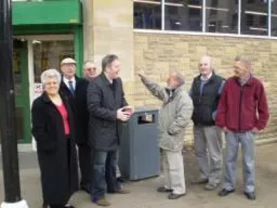 Lib Dem PPC for Rossendale & Darwen - Dale Mulgrew outside Darwen Market