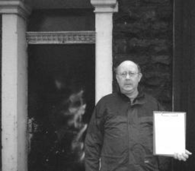 Local campaigner Roy davies with the petition against the proposed Chip Shop