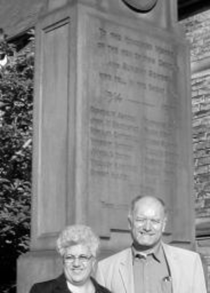 Cllrs Foster at the Darwen War Memorial