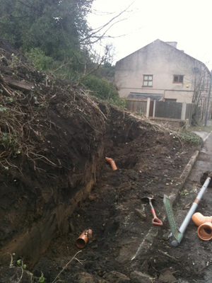 Excavation work at Bull Hill, Darwen